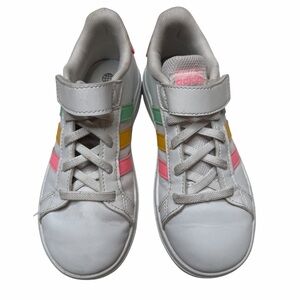 ADIDAS Little Girls Grand Court Sneakers Size 13K Adjustable Strap Tennis